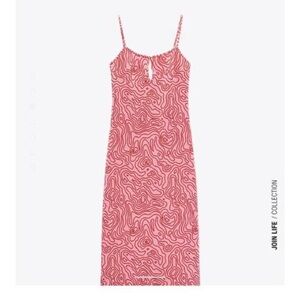 Zara Swirl Midi Dress W/ Keyhole Cutouts